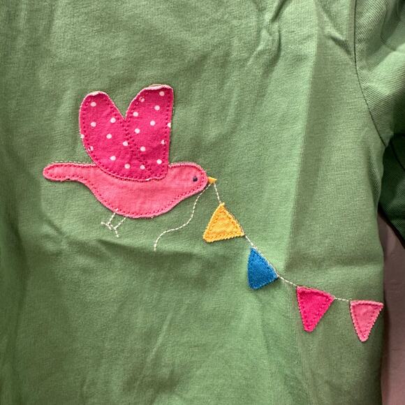 Kite Bird Appliqué Long Sleeve Shirt & Pink Polka Dot Leggings Outfit - Picture 4 of 9